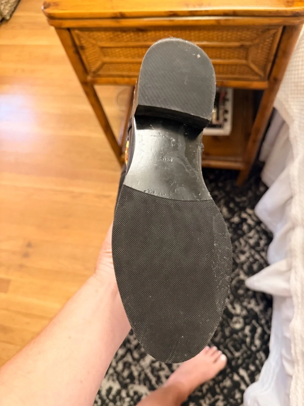 Tory Burch wide calf black suede riding boot